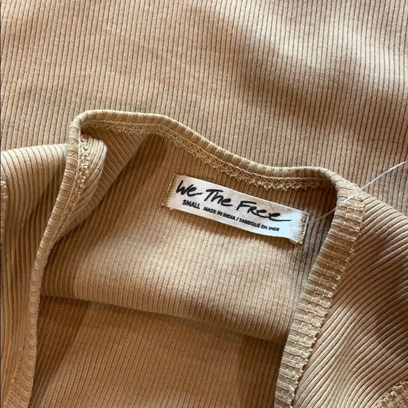 Free People Thalia Crochet Neck Tank Top Tan Small - Picture 7 of 7